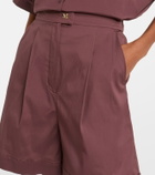 Max Mara Medeola pleated cotton-blend shorts