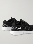 Nike - Free Run 2 Suede- and Rubber-Trimmed Mesh Running Sneakers - Black