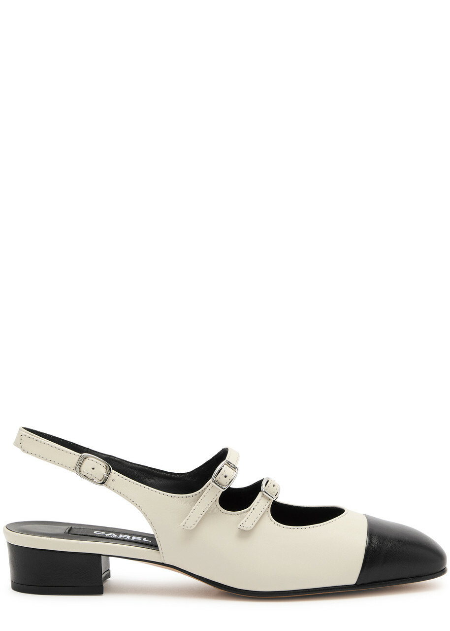 Carel Abricot 20 Leather Slingback Mary Jane Pumps Carel Paris