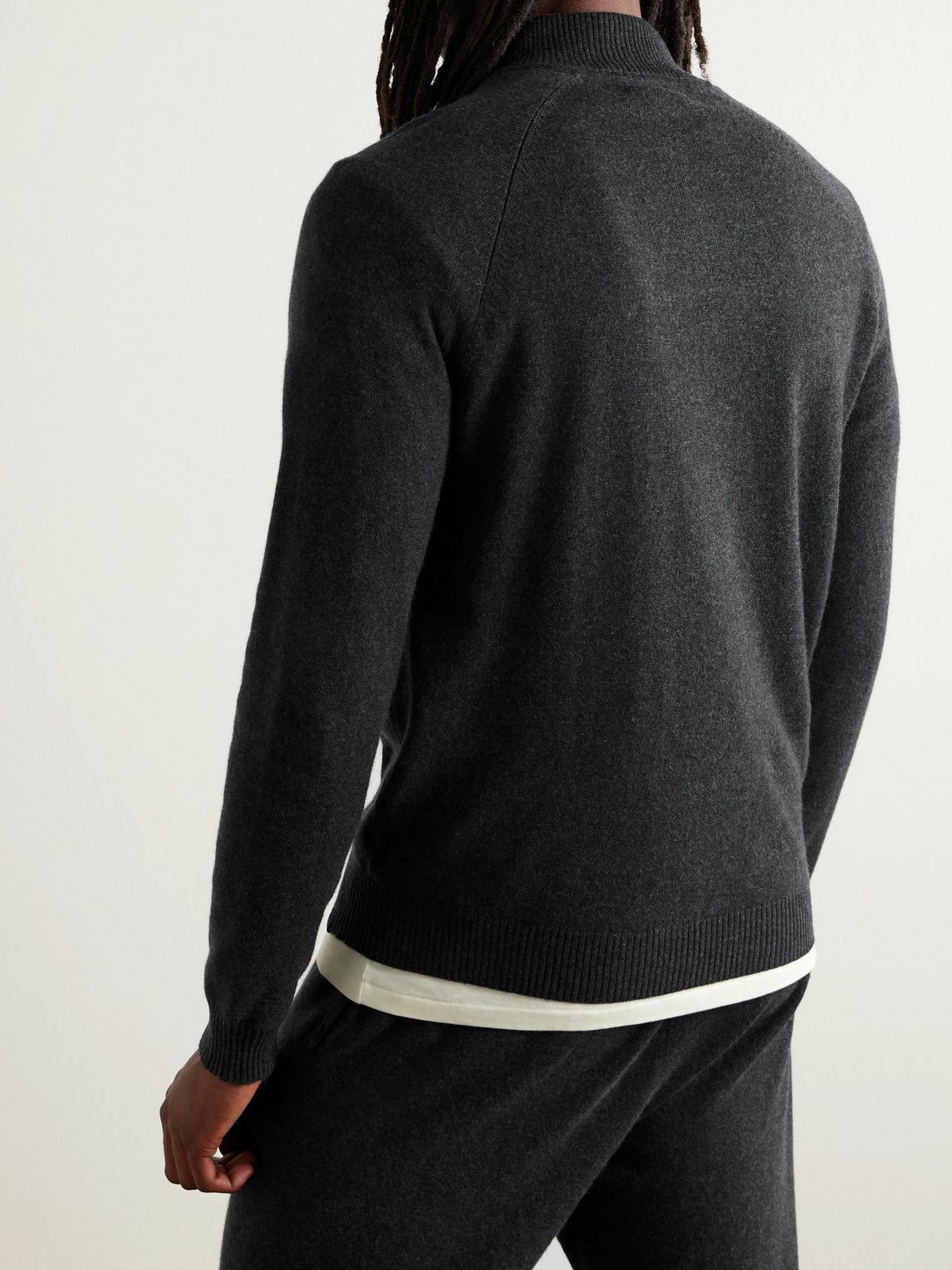 Derek Rose - Finley Cashmere Half-Zip Sweater - Black