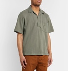 Camoshita - Skipper Camp-Collar Cotton-Terry Shirt - Green