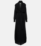 Saint Laurent Belted mohair-blend cardigan