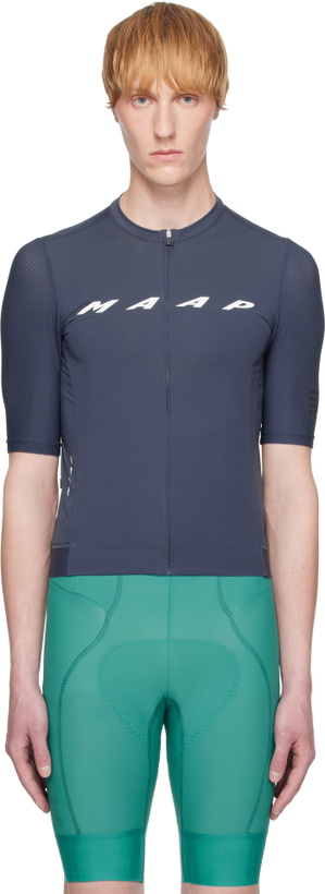 Photo: MAAP Navy Evade Pro Base Jersey 2.0 Cycling Top