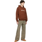 Helmut Lang Brown Ticket Logo Hoodie