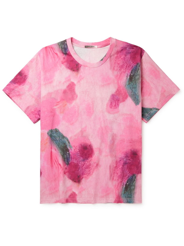 Photo: ISABEL MARANT - Landyro Printed Cotton-Jersey T-Shirt - Pink
