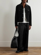 Jil Sander - Leather-Trimmed Suede Trucker Jacket - Black