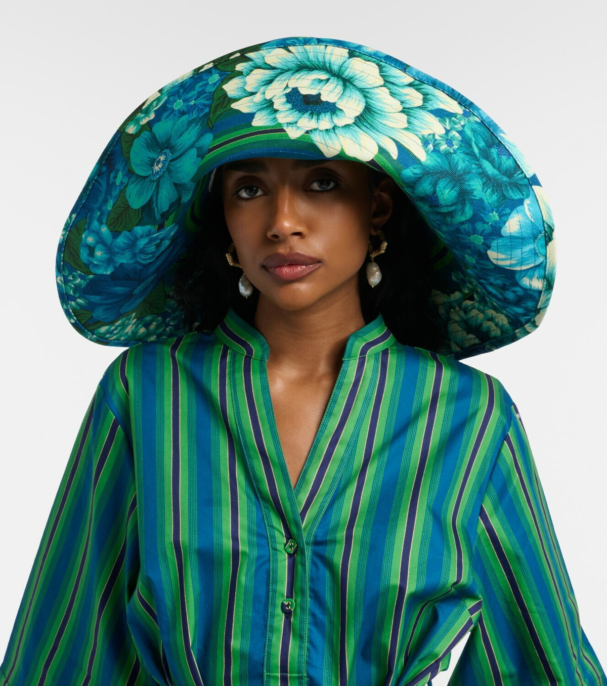 Alémais Margo printed cotton canvas sun hat