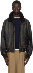 The Row Black Herzog Leather Jacket