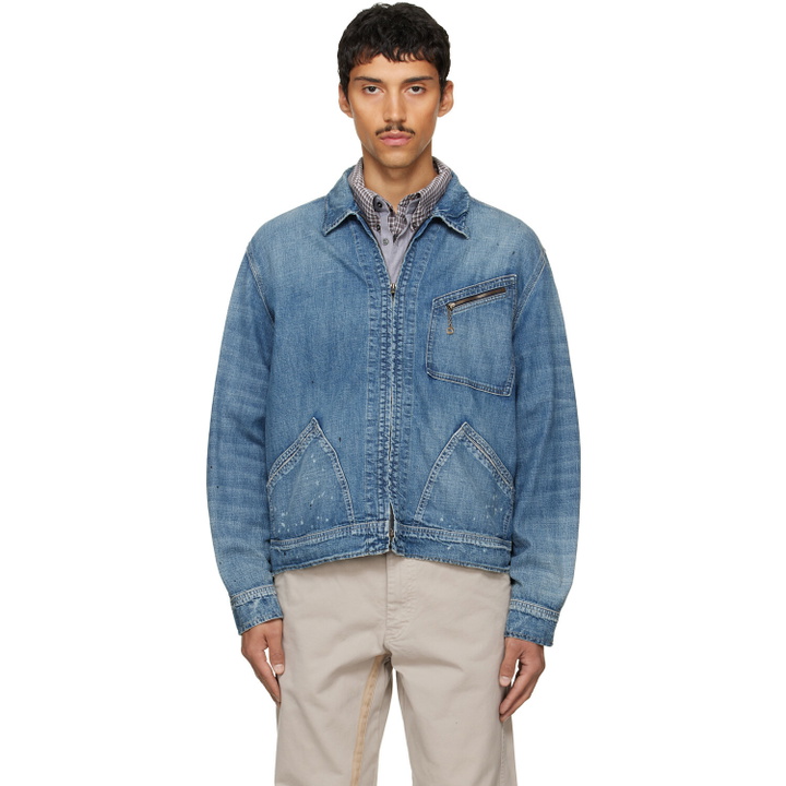 Photo: Maison Margiela Blue Zipped Denim Jacket
