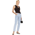 Citizens of Humanity Blue & White Anissa Straight Leg Jeans