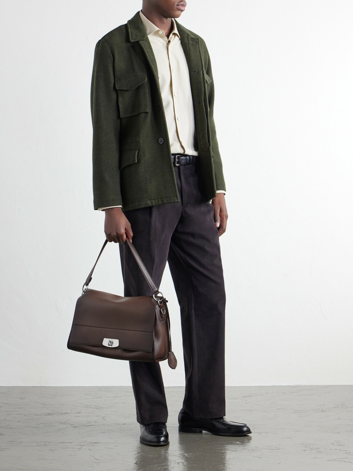 Berluti - E'Mio Duo Full-Grained Leather Messenger Bag - Brown