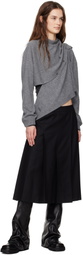 Juun.J Gray Waist Twist Cardigan
