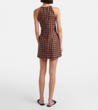 Asceno Antigua gingham linen minidress