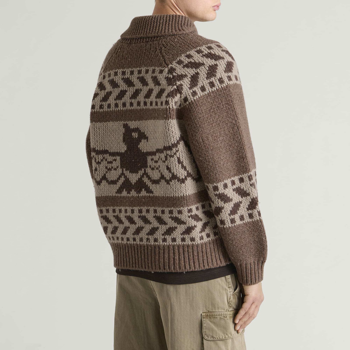 FrizmWORKS Men's Thunderbird Heavy Cowichan Jacket in Mocha