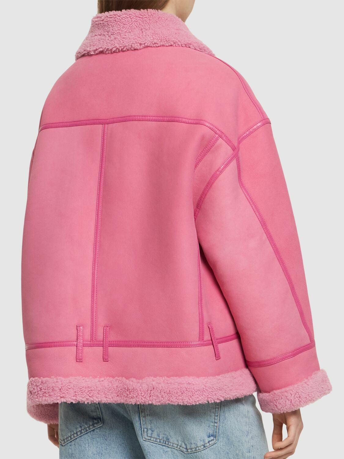 DAVID KOMA - Suede Shearling Jacket David Koma