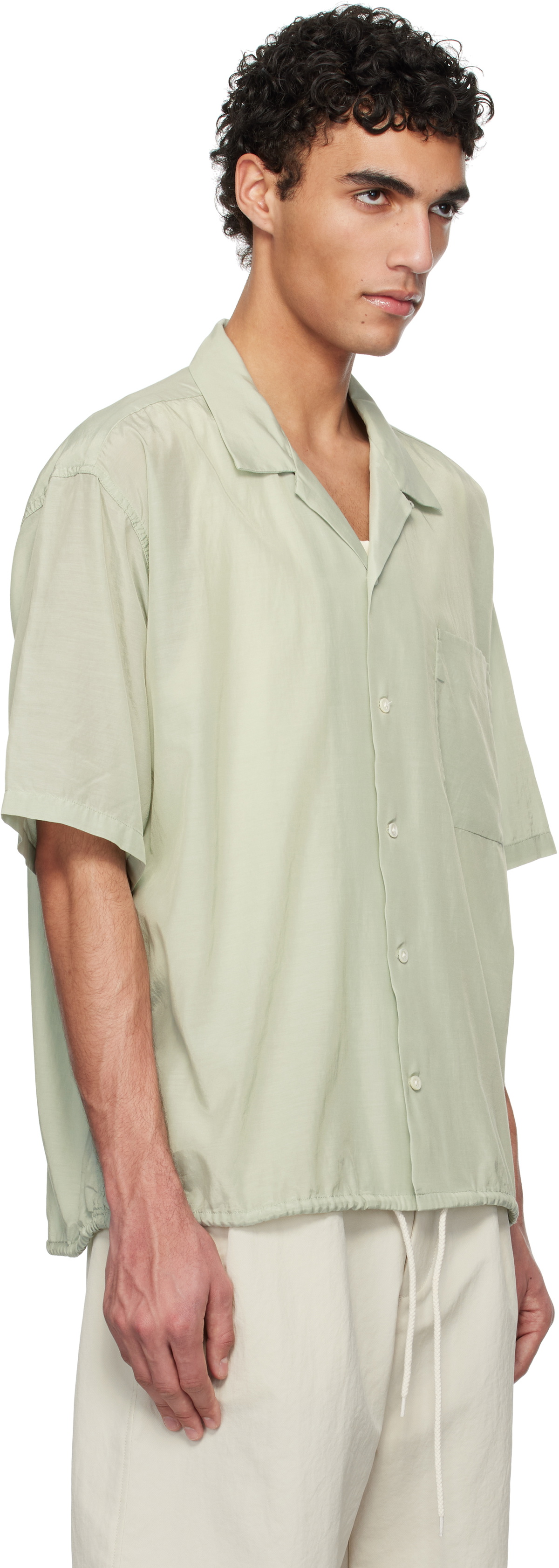 nanamica Green Open Collar S/S Shirt Nanamica