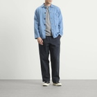 Universal Works Men's Herringbone Bakers Overshirt in Washed Indigo
