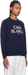 Casablanca Navy Stacked Sweatshirt