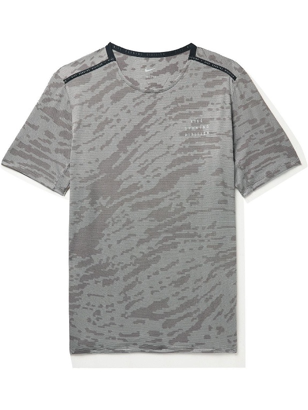 Photo: Nike Running - Rise 365 Run Division Printed Dri-FIT T-Shirt - Gray