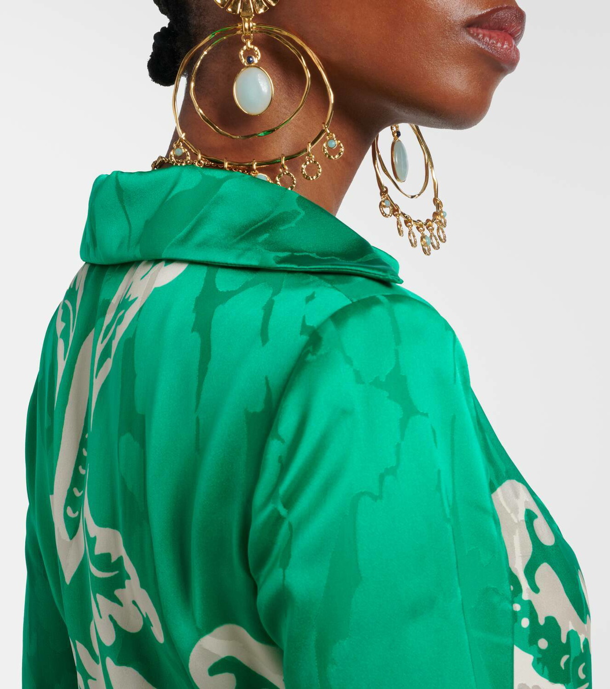 Etro Printed satin wrap dress Etro