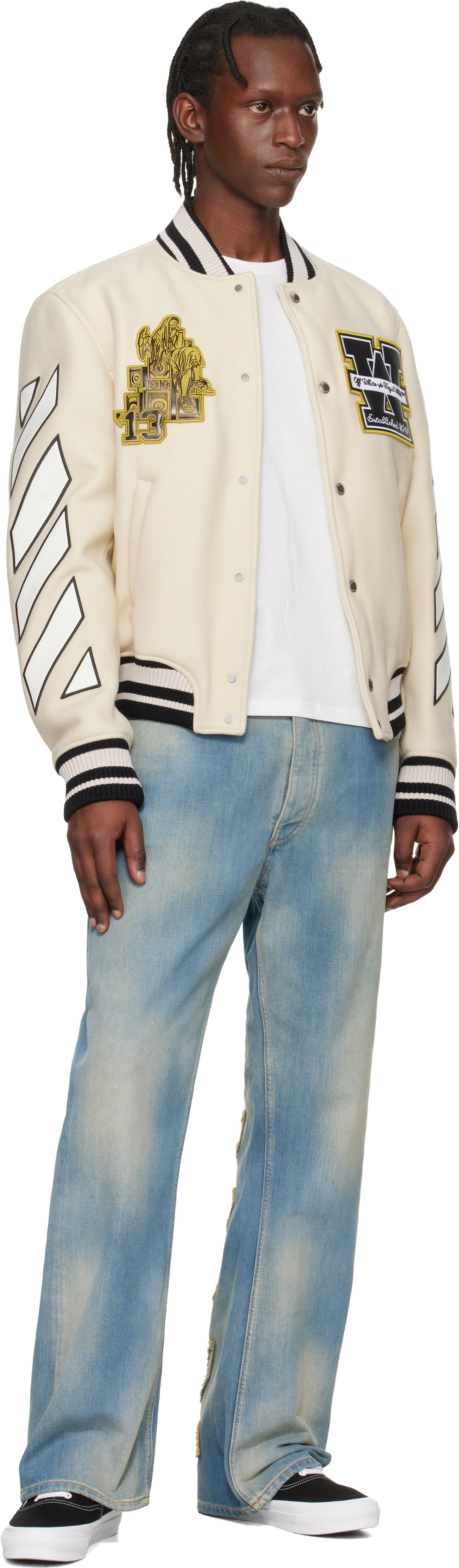 Off-White Off-White Lion Wool Varsity Bomber Jacket