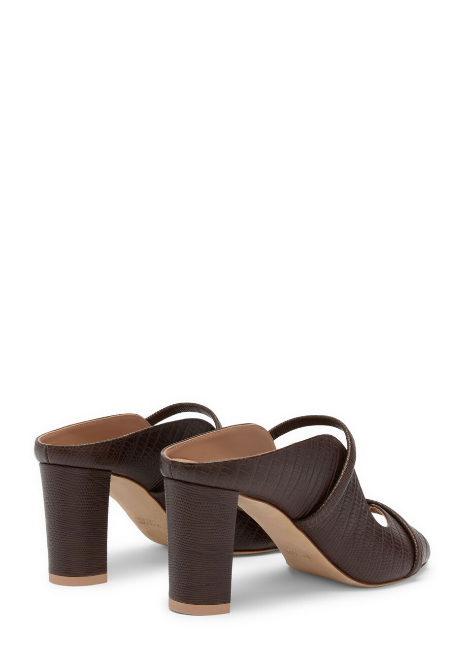 Malone Souliers Norah 70 Embossed Leather Heeled Sandals Brown