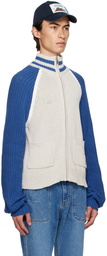 Kijun SSENSE Exclusive Gray & Blue Raglan Cardigan