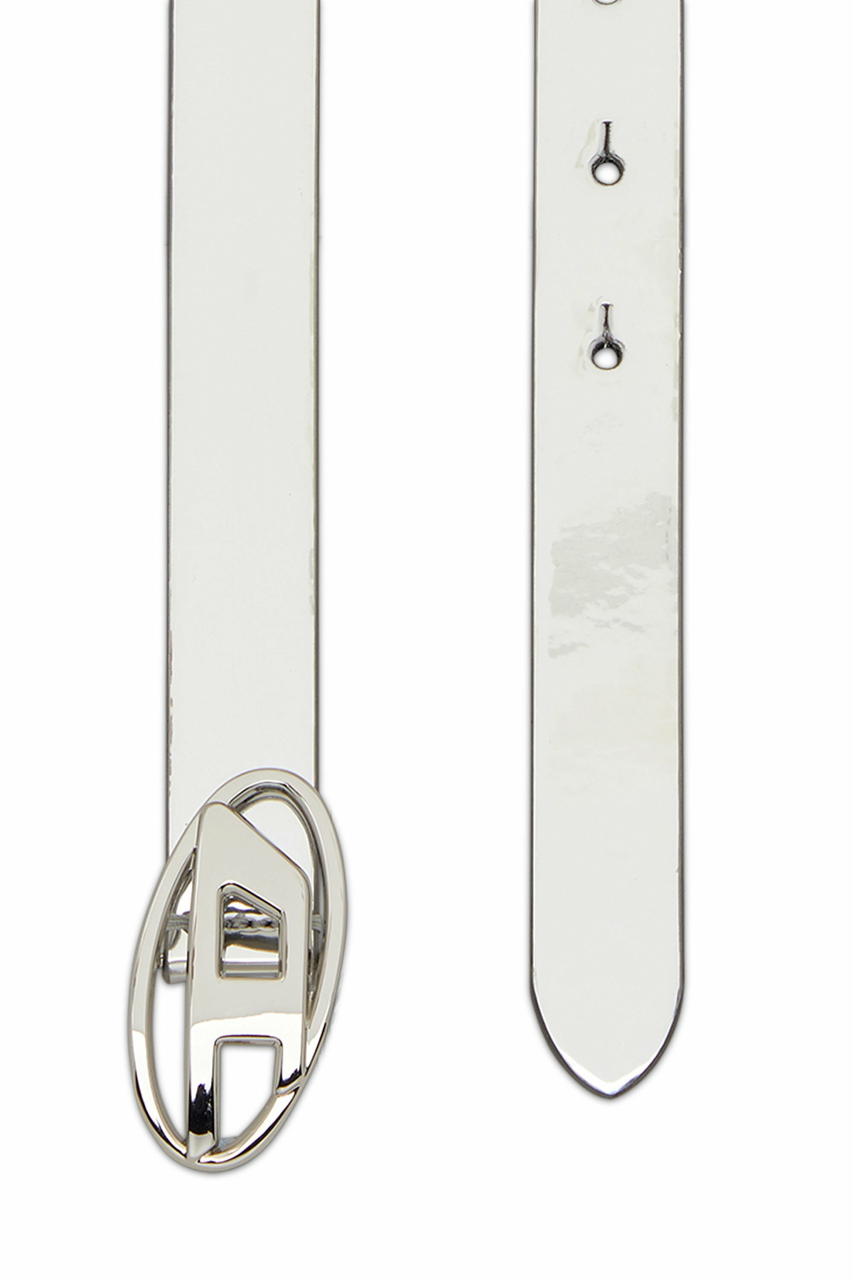 DIESEL☆ Slim belt in glossy leather ホワイト Diesel Slim metallic belt - Belts Womens in White Diesel