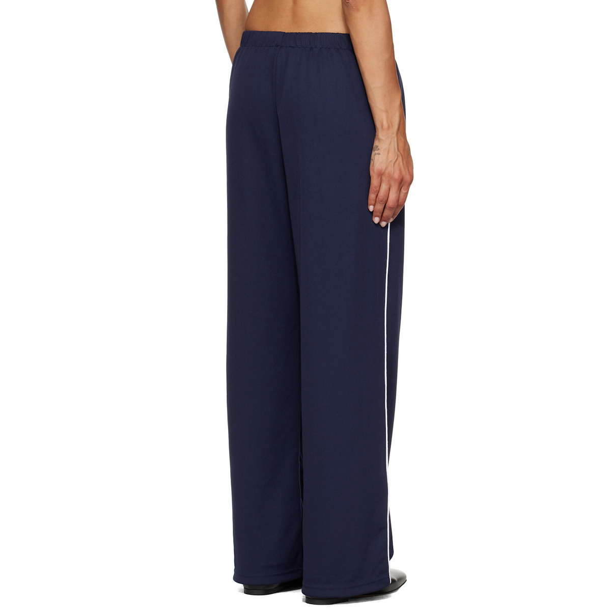 Sporty & Rich Navy Signature Logo Retro Track Pants