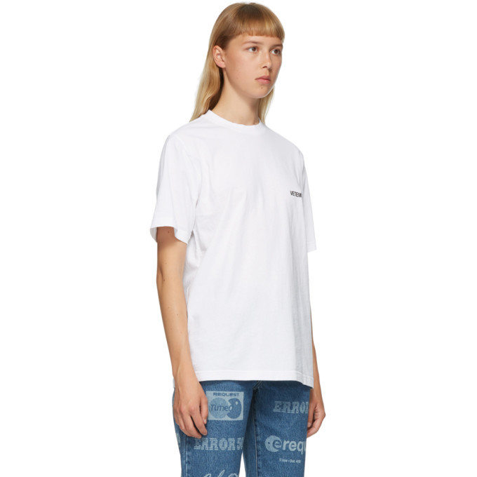 VETEMENTS White Logo Front Back T-Shirt Vetements