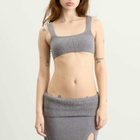 SKIMS Women's Textured Knit Bralette in Dark Heather Grey