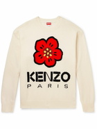 KENZO - Logo-Jacquard Wool Sweater - Neutrals