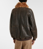 Brunello Cucinelli Monili shearling-trimmed leather blouson jacket