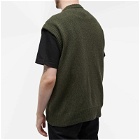 Universal Works Men's Eco Wool Knit Vest in Olive