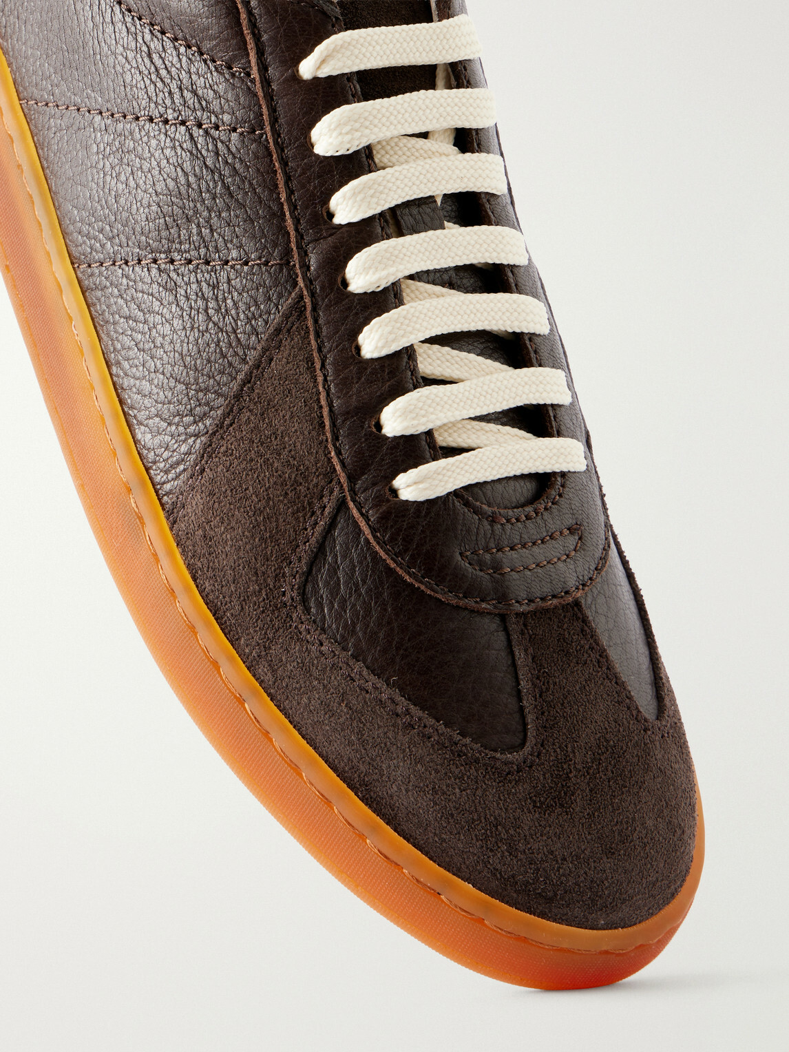 Officine Creative - Militia 002 Suede-Trimmed Leather Sneakers - Brown