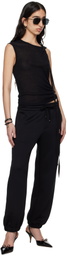 McQueen Black Hammered Studs Double-Wrap Bracelet