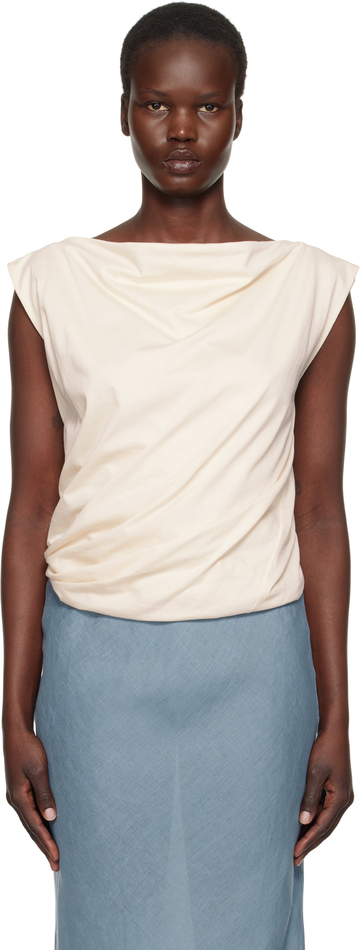 Baserange タンクトップ Baserange Off-White Turn Tank Top Baserange