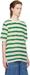 AFTER PRAY Green & White Striped T-Shirt
