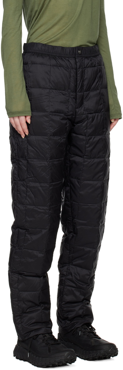 TAION Black Regular Down Trousers