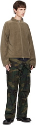 Andersson Bell Khaki Camo Double Waist Work Wide-Leg Trousers