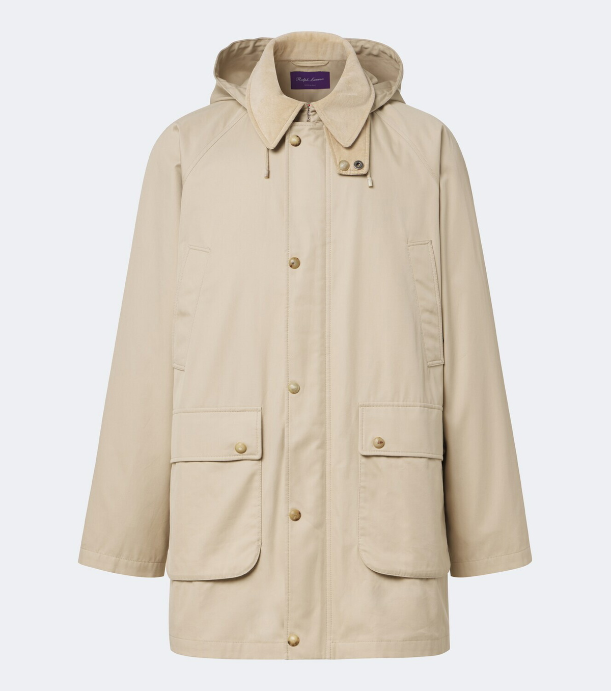 Ralph Lauren Purple Label Hooded cotton twill coat