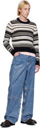 GANNI Black & White Stripe Sweater