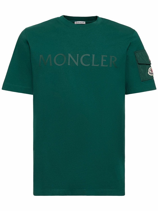 Photo: MONCLER - Logo Cotton Jersey T-shirt W/ Pocket