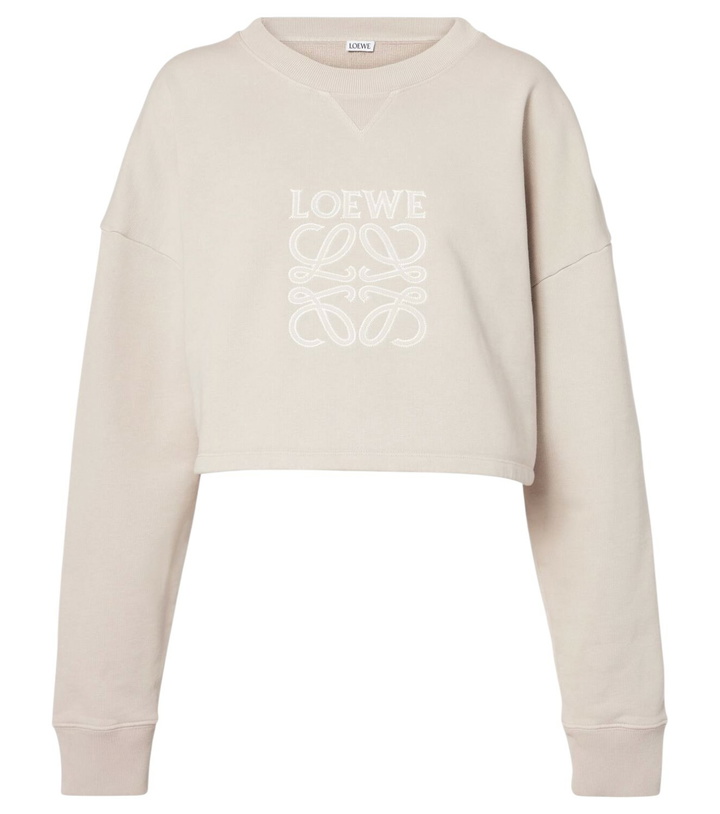 Photo: Loewe Anagram cropped cotton jersey sweatshirt