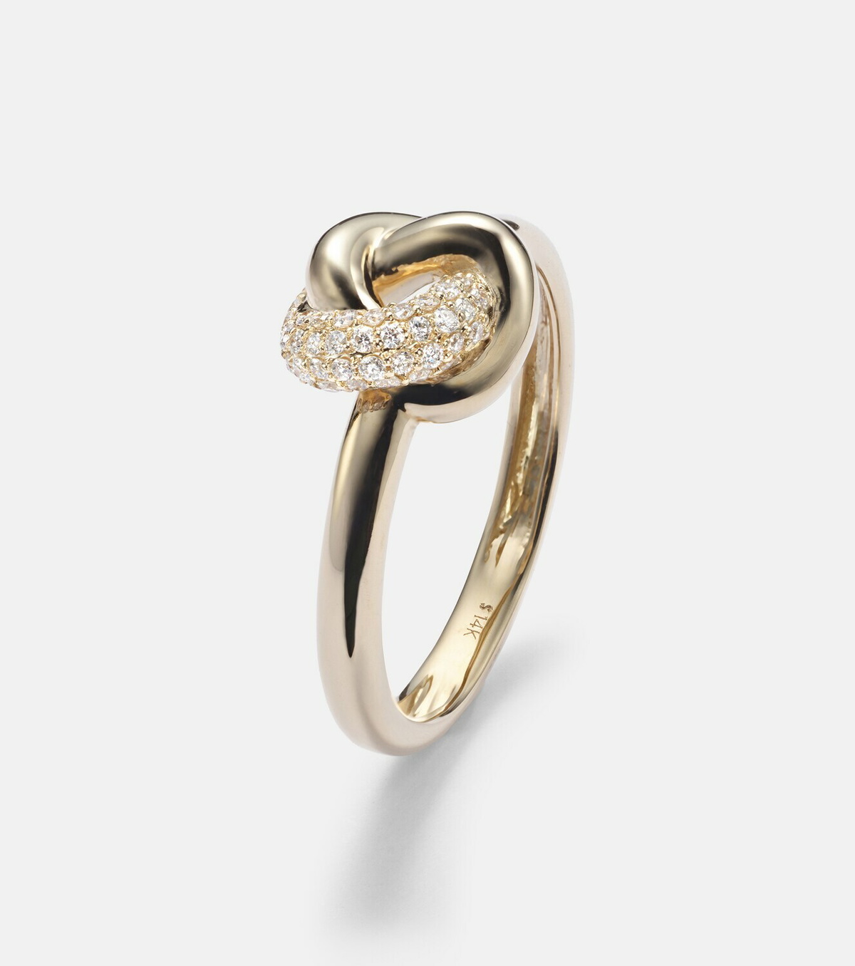 Stone and Strand 14kt gold ring with diamonds