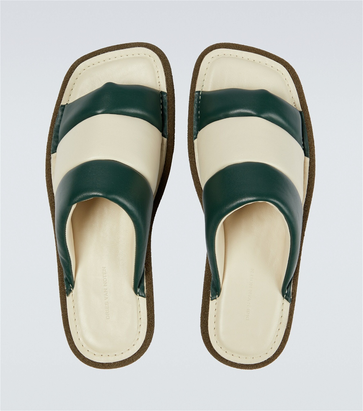 Dries Van Noten - Striped flat leather sandals Dries Van Noten