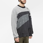 Neighborhood Men's Patchwork Crew Knit in Grey