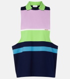 Versace Striped cotton jersey tank top