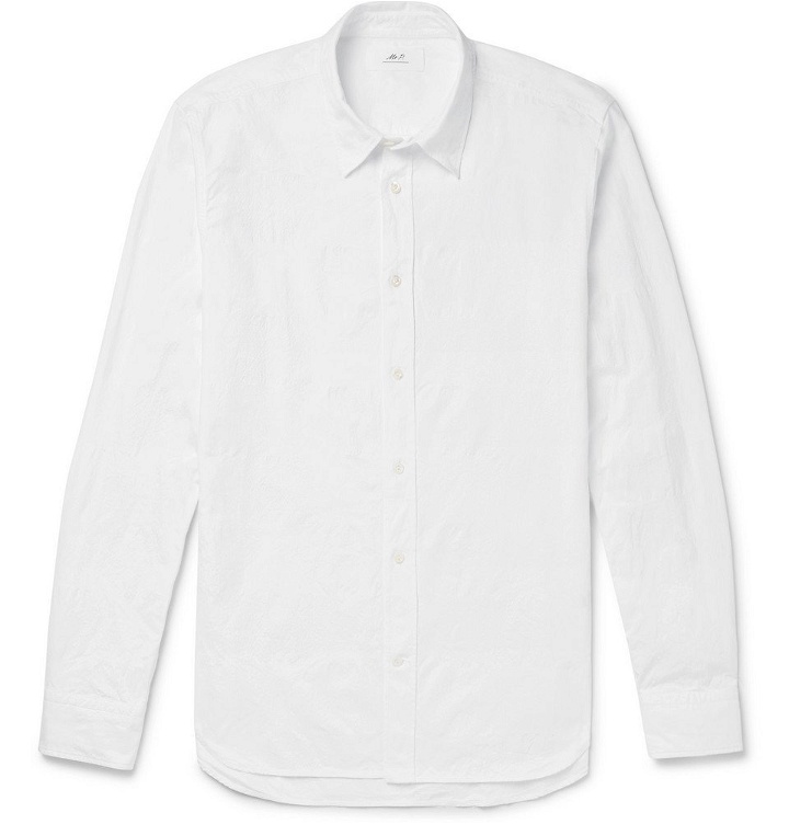 Photo: Mr P. - Slim Patchwork Cotton Shirt - Men - White