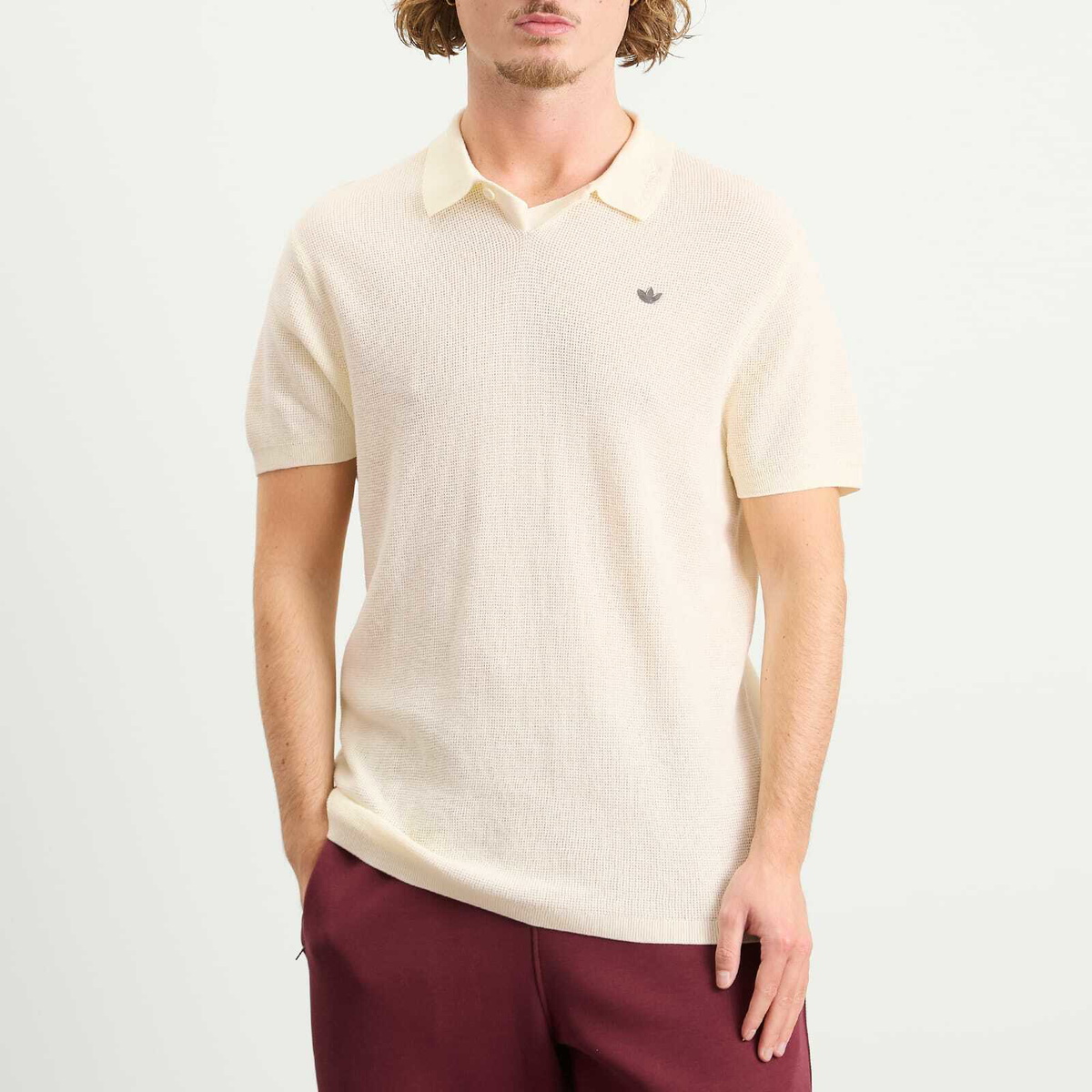 Adidas Men's Polo Shirt in Cream White